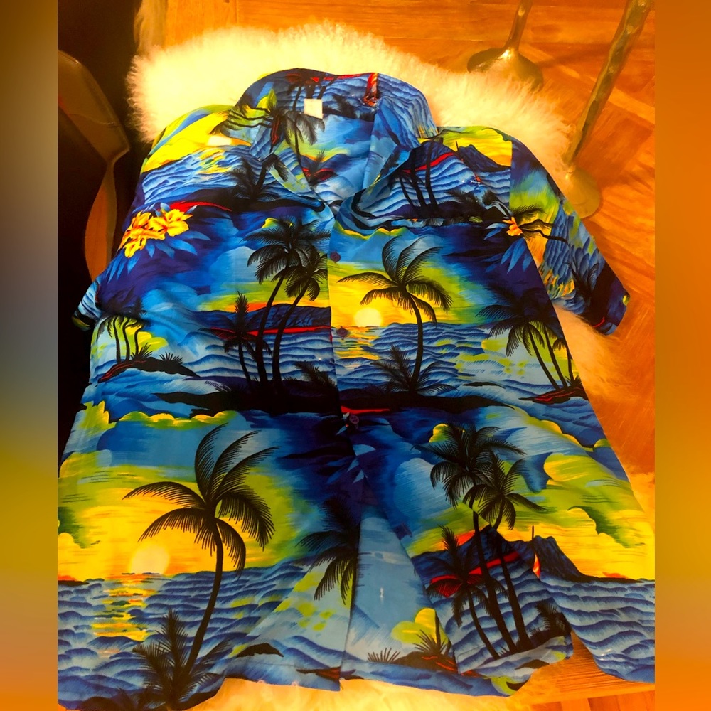 EUC Gorgeous Paradise Clothing Rare Vintage mens Hawaiian Shirt in Size Large!!